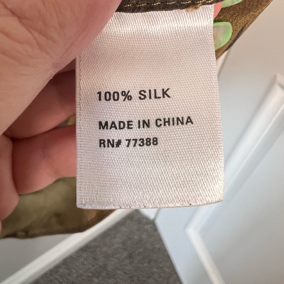 Broadway and Broome 100% silk Striped Black olive green Maxi Skirt S-M - Picture 6 of 7